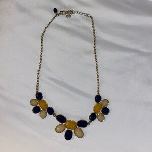 Navy, cream, and yellow necklace